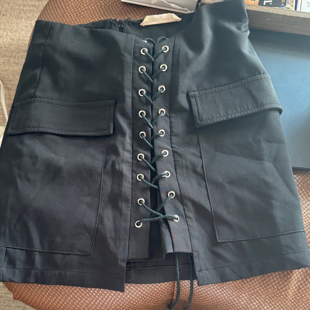 American Threads Black Mini Skirt